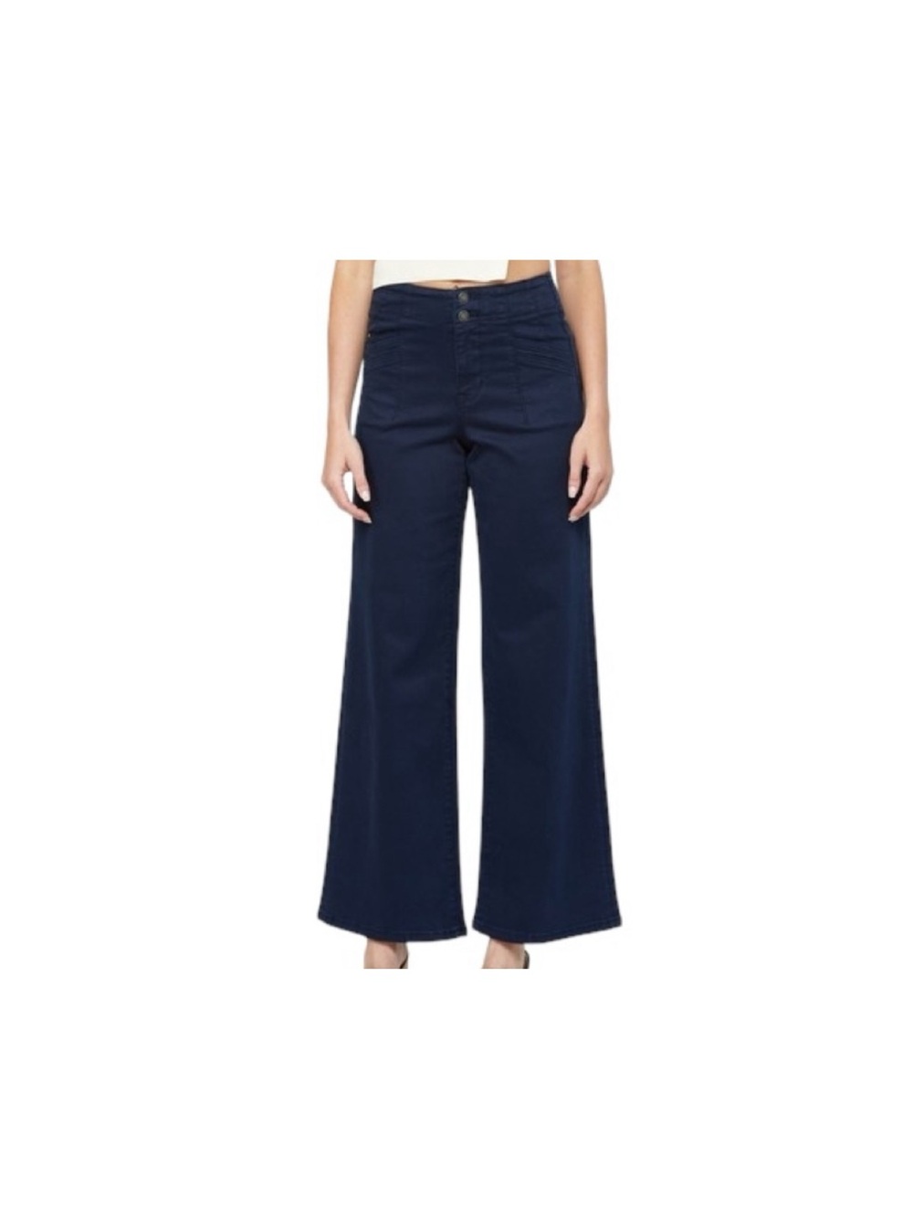 Mica Denim Super High Wide Leg NWT Navy Blue Pants Womens Sz. 27